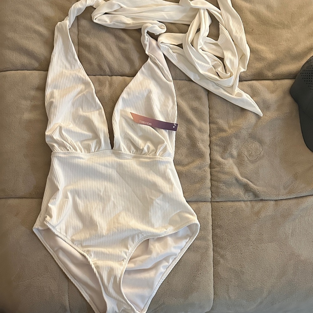 Elegant Cream One-Piece Swimsuit